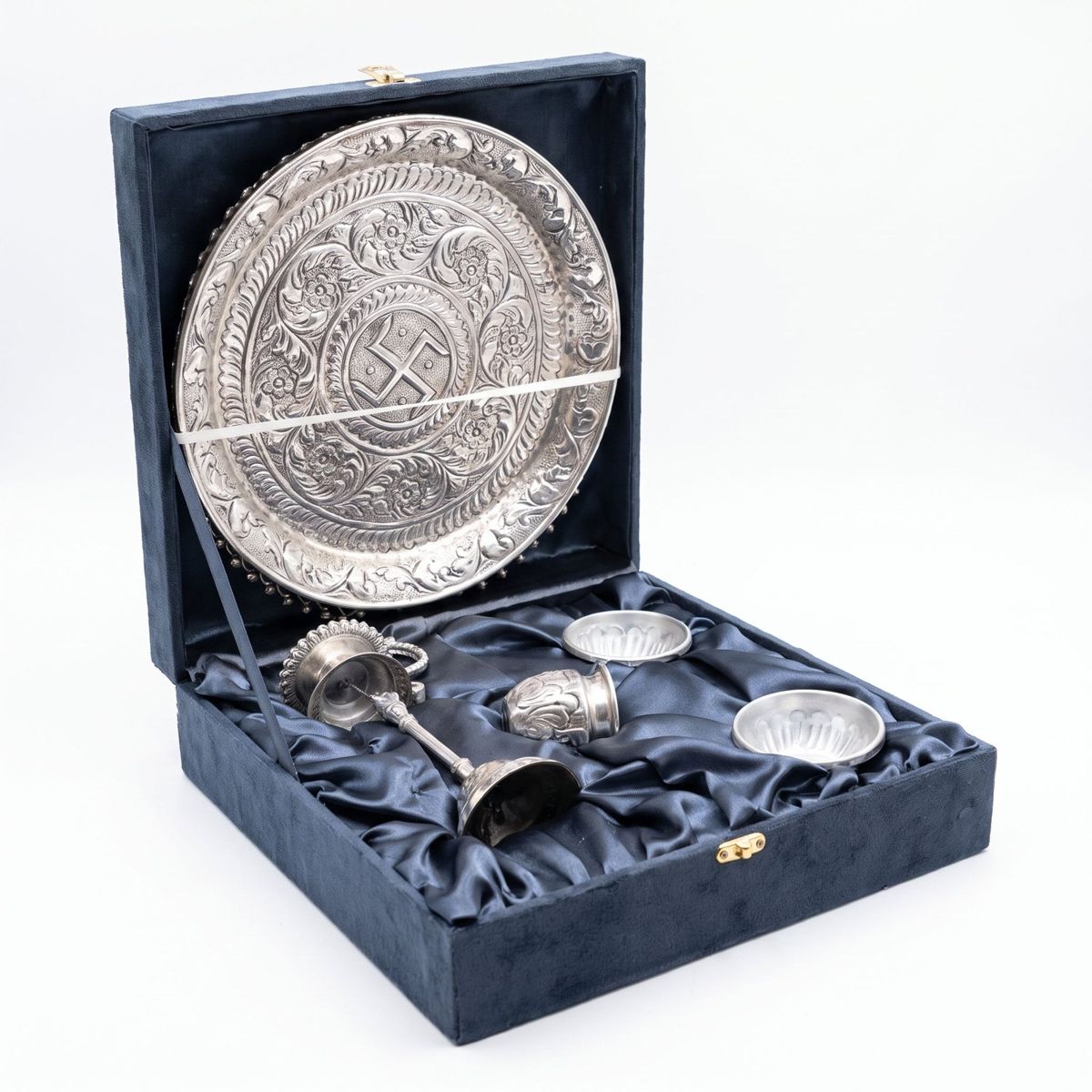 Pooja Thali Set — Silver Finish