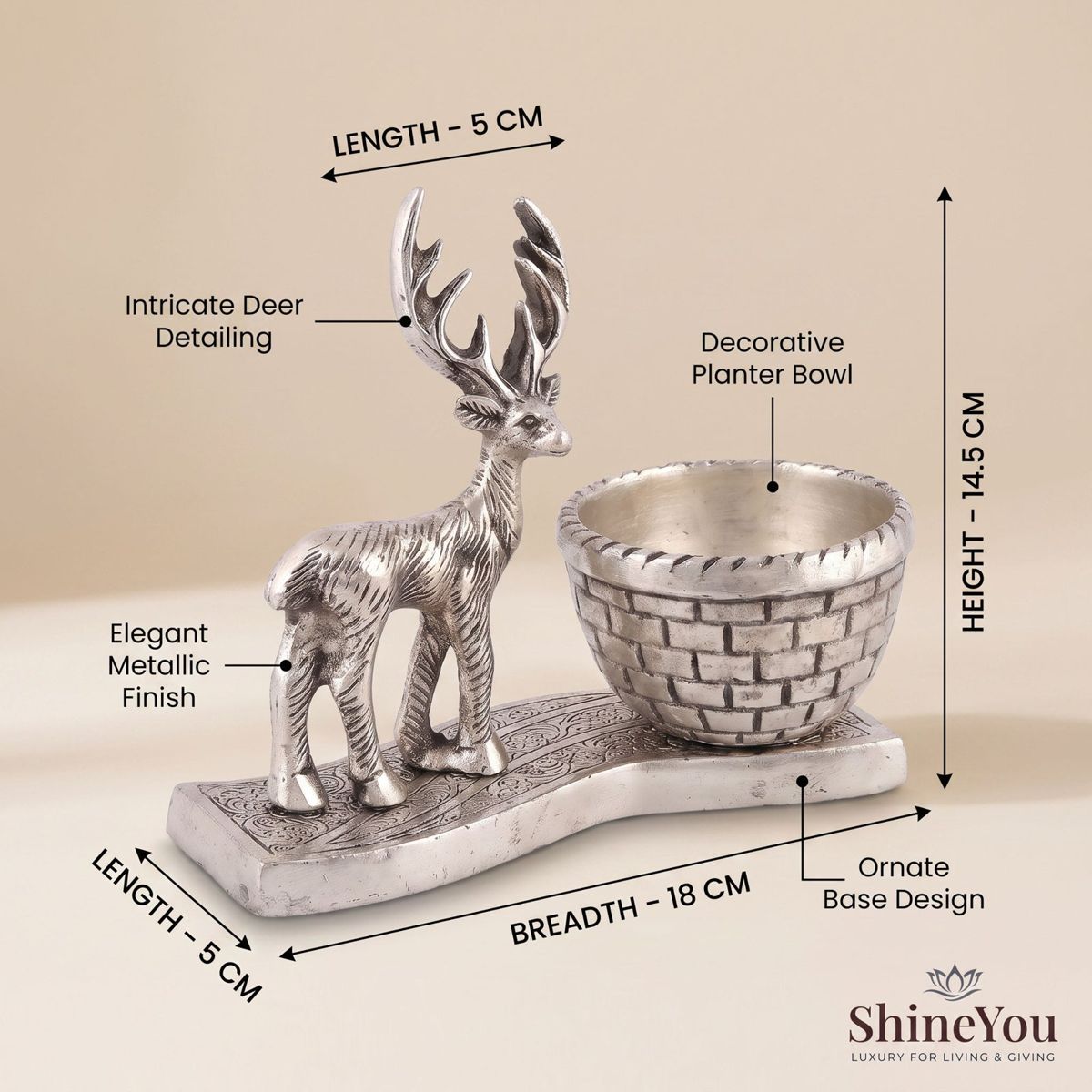 Silver Deer Planter