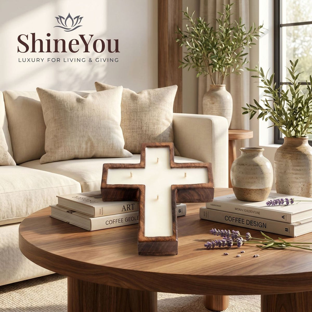 Handcrafted Wooden Cross Candle