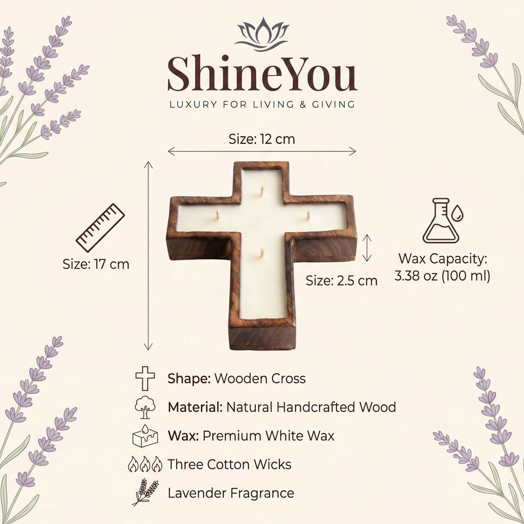 Handcrafted Wooden Cross Candle