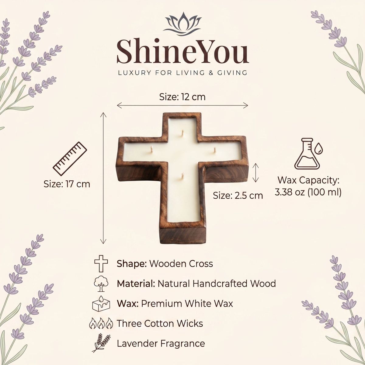 Handcrafted Wooden Cross Candle