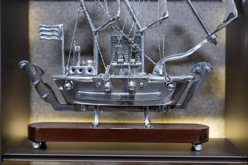 Silver Sailing Ship Showpiece