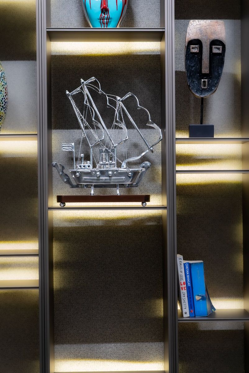 Silver Sailing Ship Showpiece