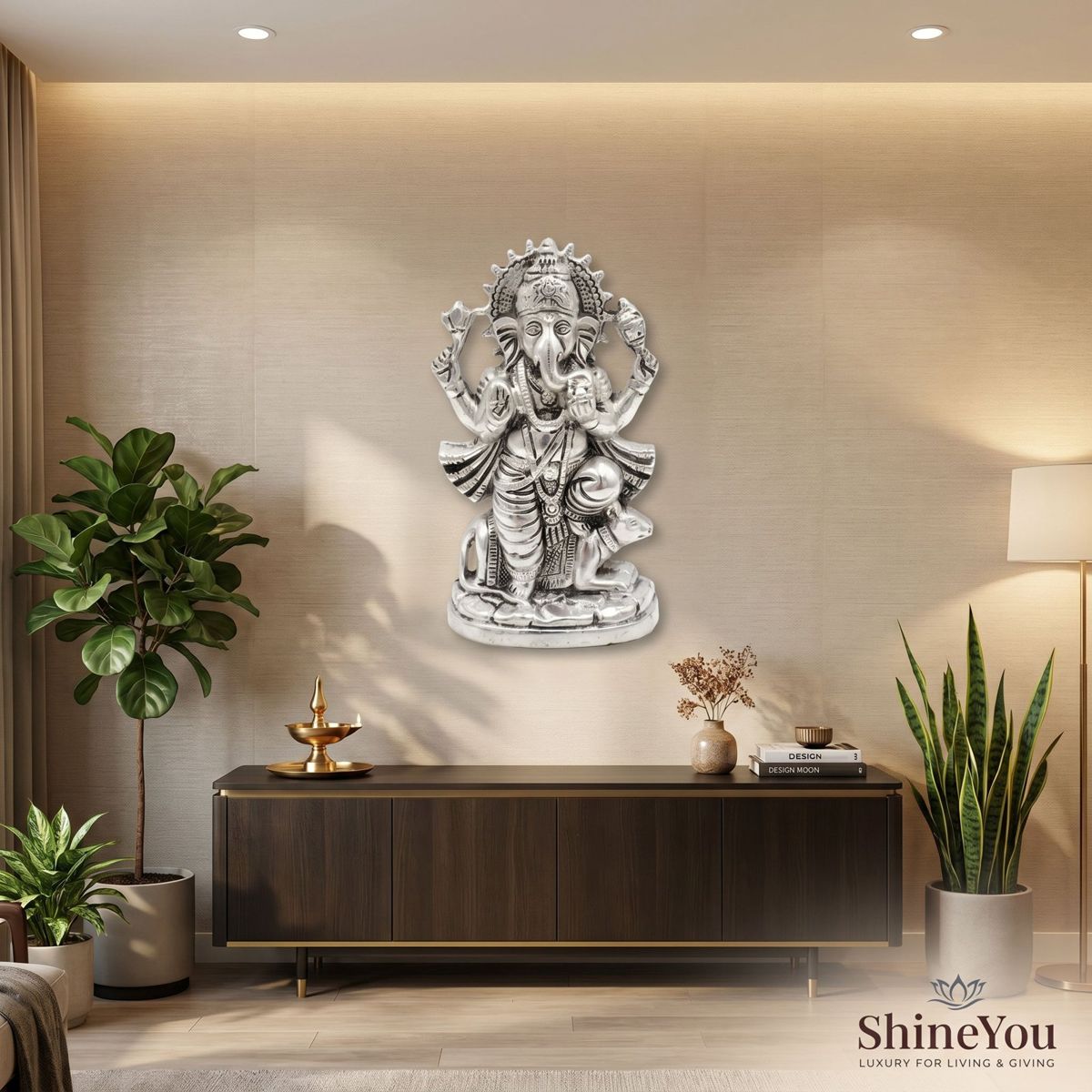 German Silver Ganesha Wall Hanging