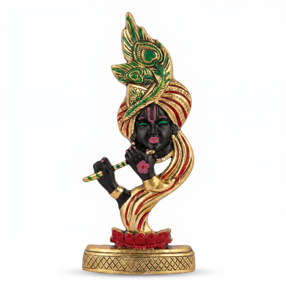 Hand-Painted Krishna Wall Décor — Aluminium