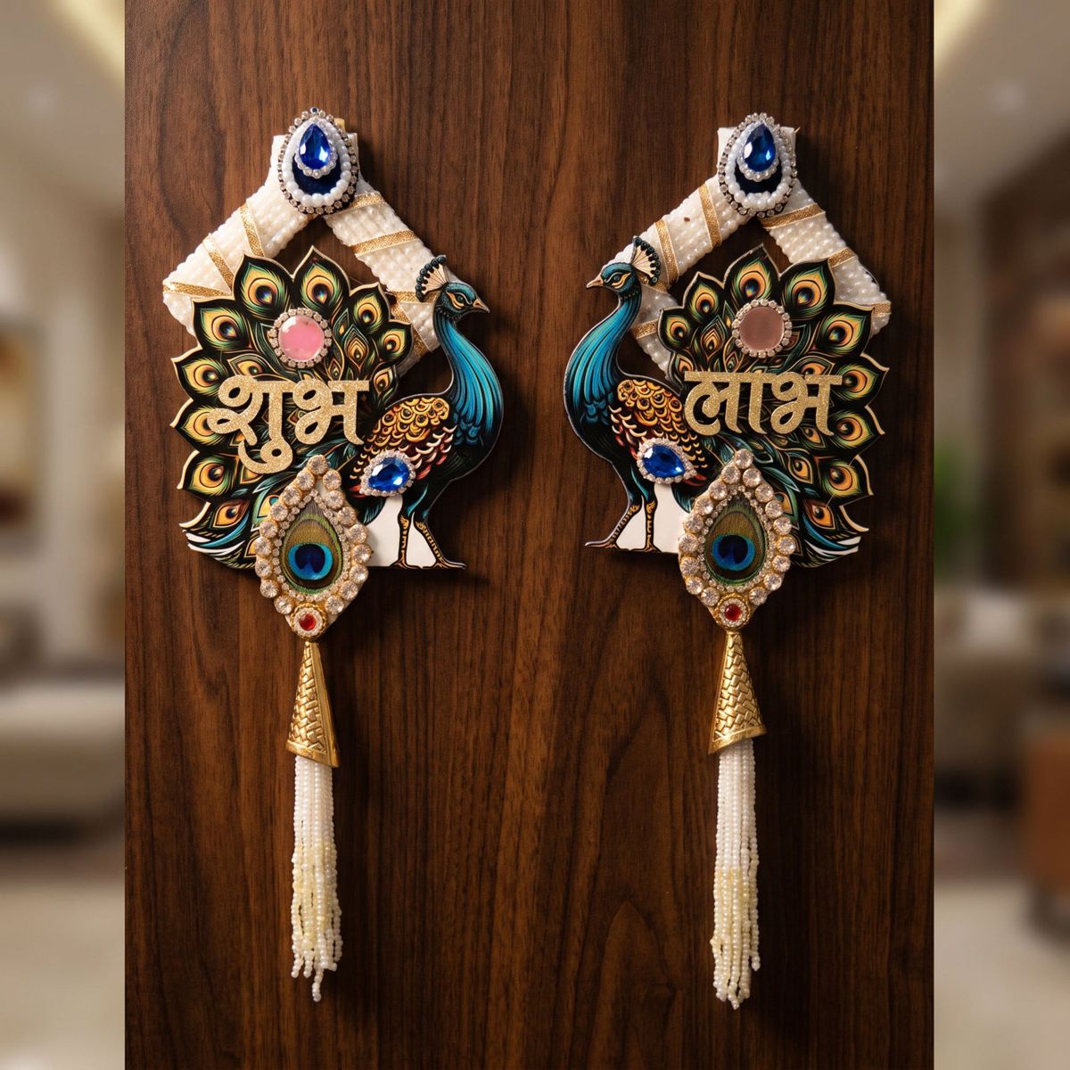 Peacock Shubh Labh Door Hanging Set