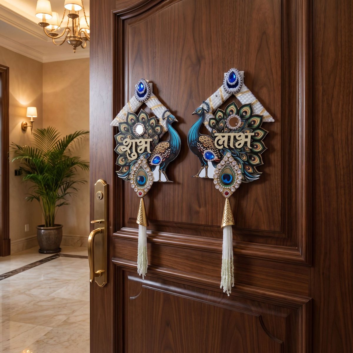 Peacock Shubh Labh Door Hanging Set