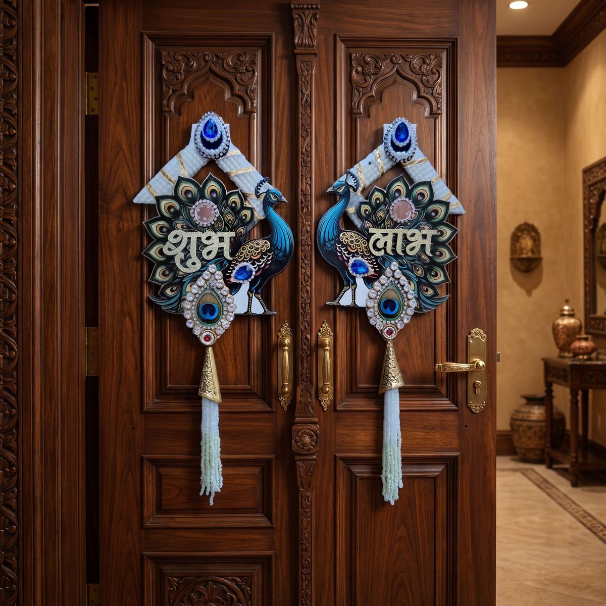 Peacock Shubh Labh Door Hanging Set