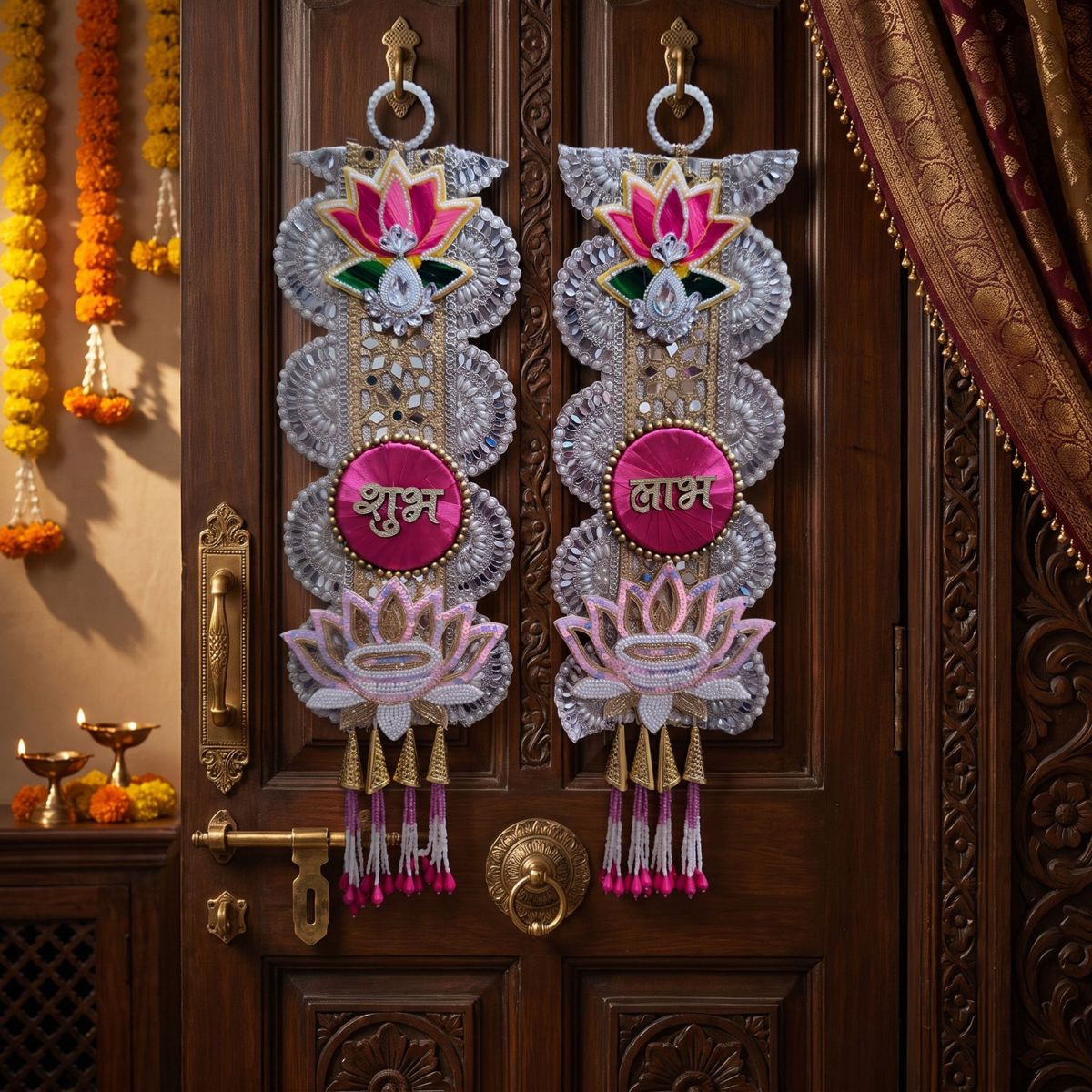 Lotus Shubh Labh Door Hanging Set