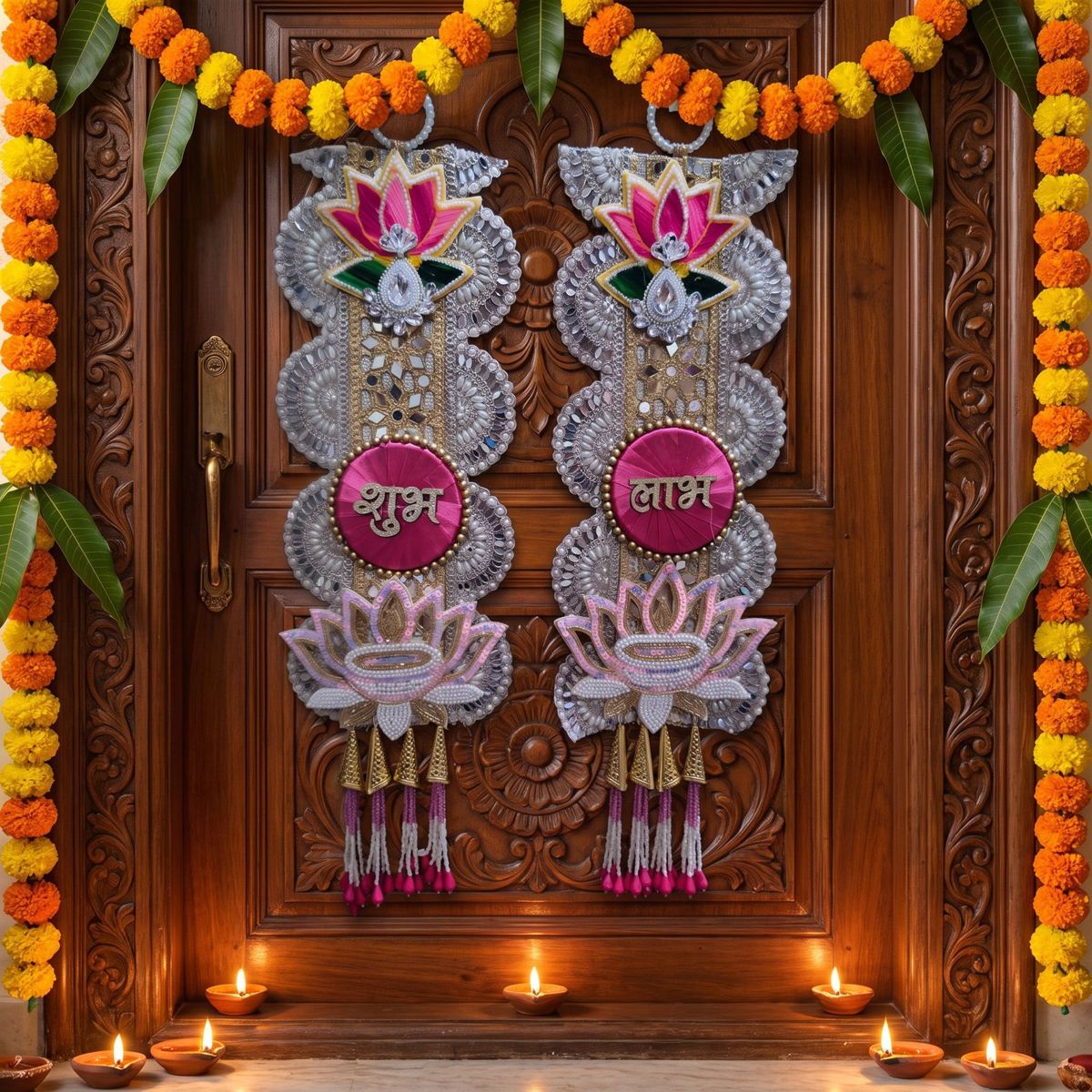 Lotus Shubh Labh Door Hanging Set