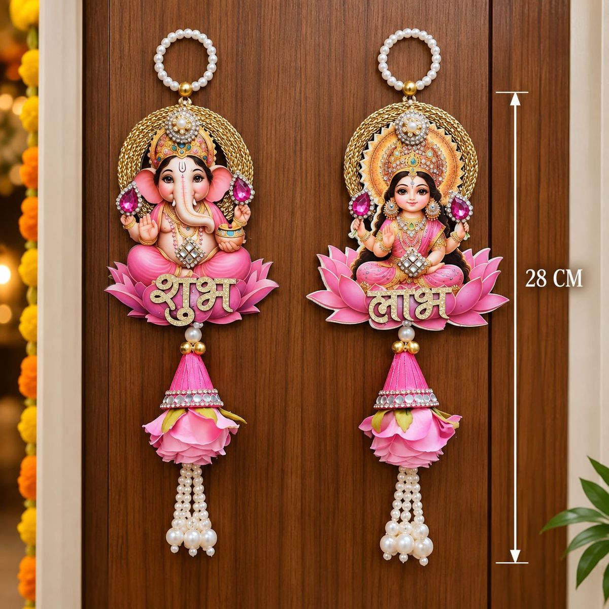 Ganesha Lakshmi Shubh Labh Door Hanging Set