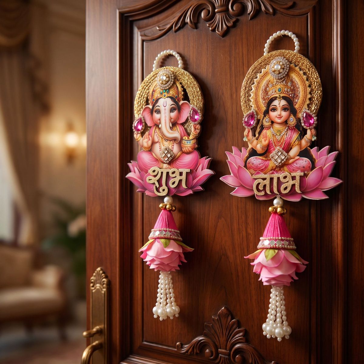 Ganesha Lakshmi Shubh Labh Door Hanging Set