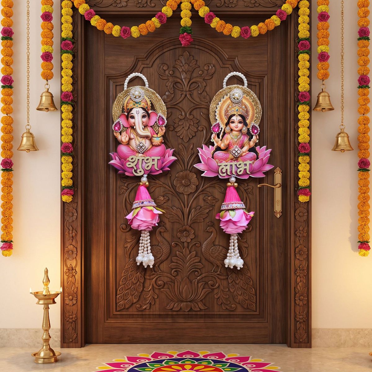 Ganesha Lakshmi Shubh Labh Door Hanging Set