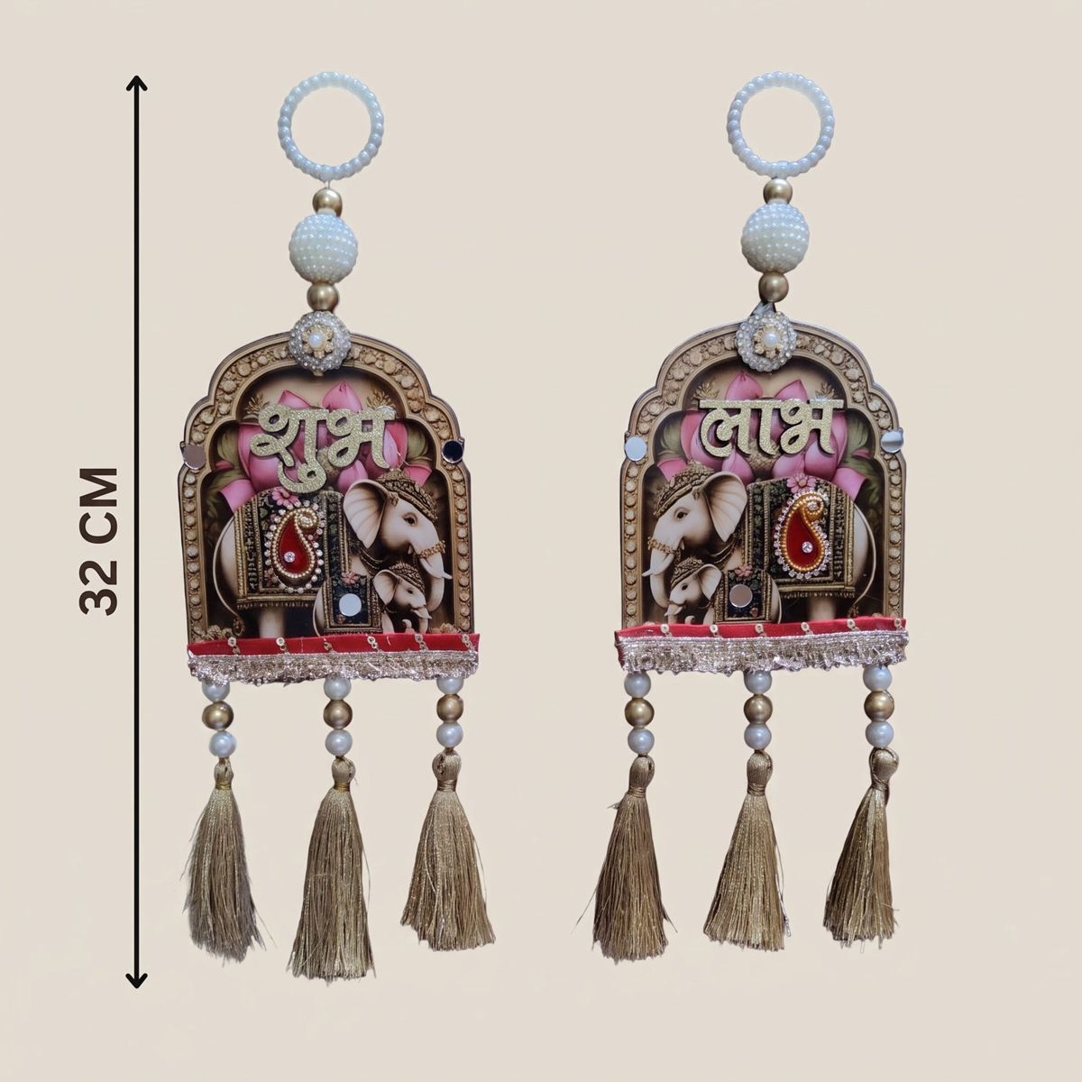 Elephant Shubh Labh Door Hanging Set — I