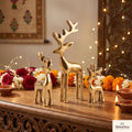 Golden Deer Figurines — Set of Three