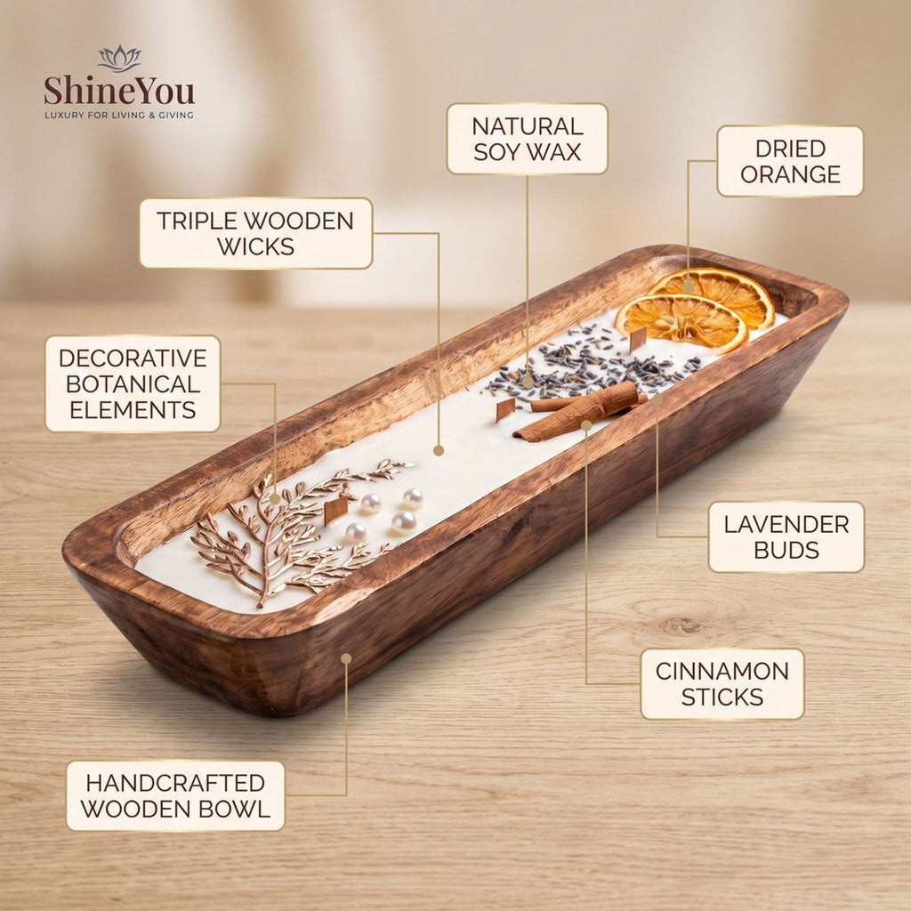 Wooden Bowl Candle — 515 ml