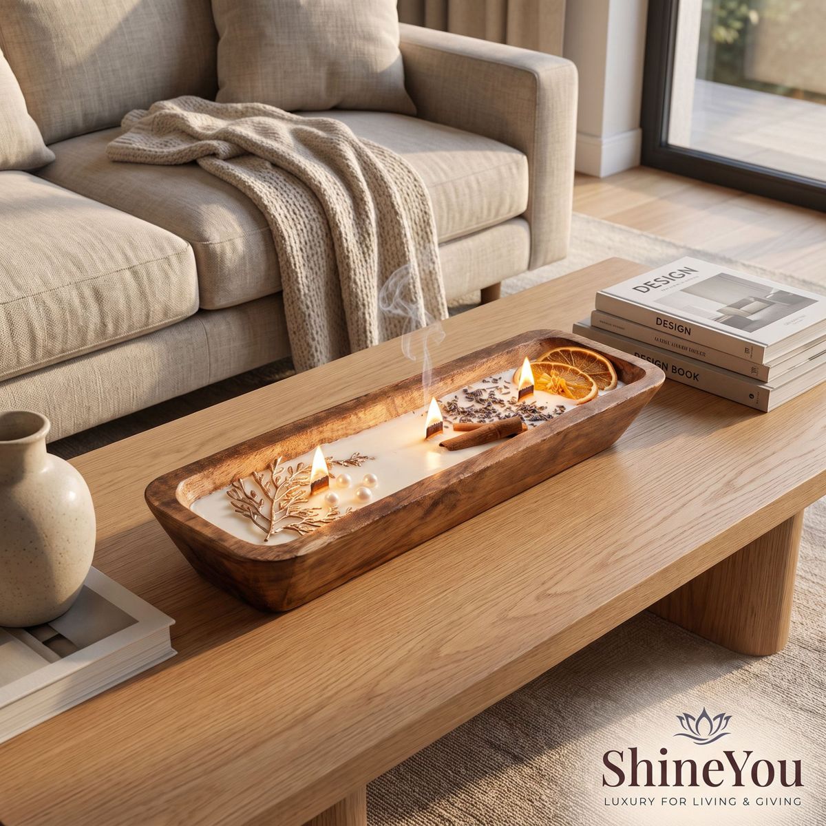 Wooden Bowl Candle — 515 ml