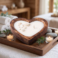 Heart-Shaped Wooden Candle — 132 ml