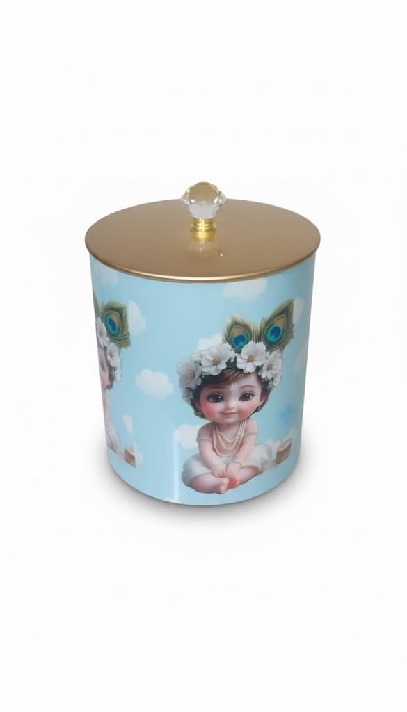 Divine Print Ceramic Storage Jar — Sky Blue, Edition 2