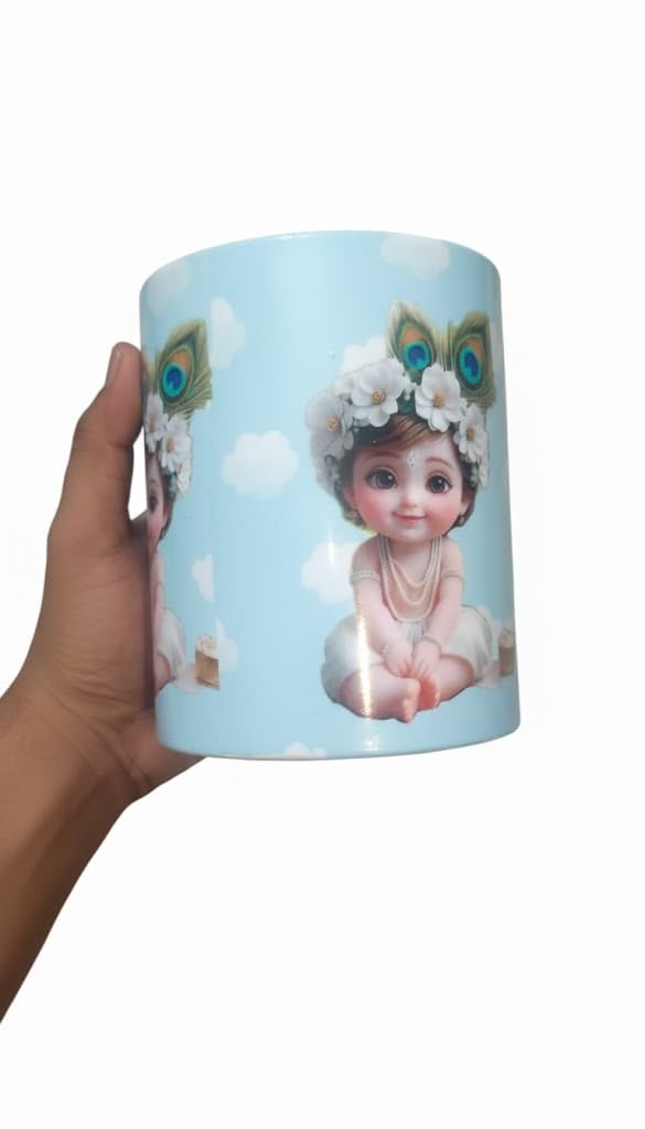 Divine Print Ceramic Storage Jar — Sky Blue, Edition 2